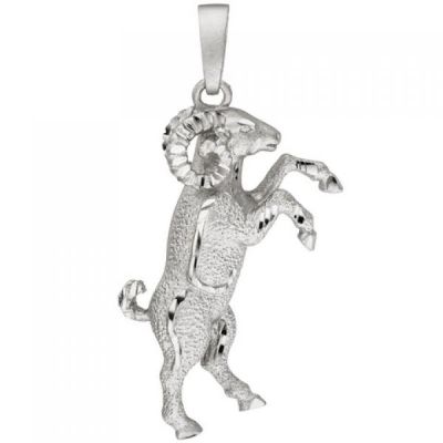 Anhänger Sternzeichen Widder 925 Sterling Silber teil matt | 50642 / EAN:4053258352038