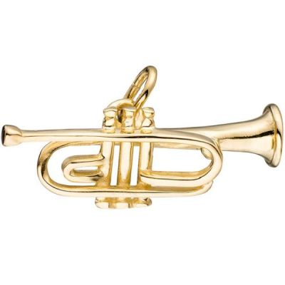 Anhänger Trompete 925 Sterling Silber gold vergoldet | 52494 / EAN:4053258456644
