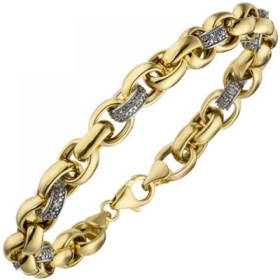 Armband 375 Gold Gelbgold 36 Diamanten Brillanten 20 cm | 49063 / EAN:4053258338926
