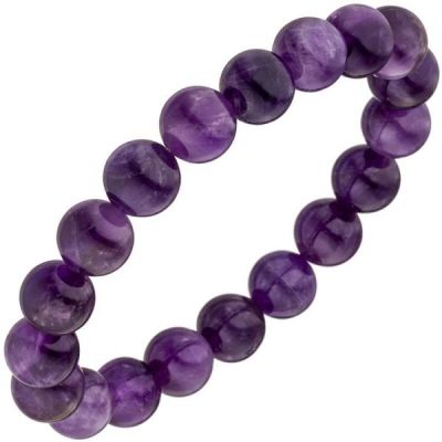 Armband Amethyst lila violett 19 cm Amethystarmband elastisch | 49508 / EAN:4053258342060