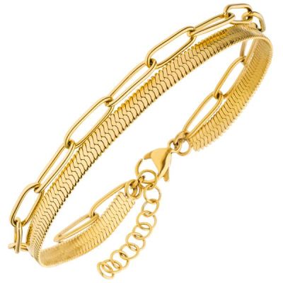 Armband aus Edelstahl goldfarben beschichtet 20 cm | 54427 / EAN:4053258549018
