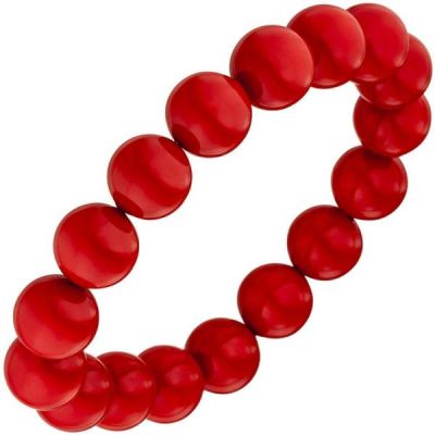 Armband aus Muschelkern Perlen rot 19 cm Perlenarmband elastisch | 49532 / EAN:4053258342428