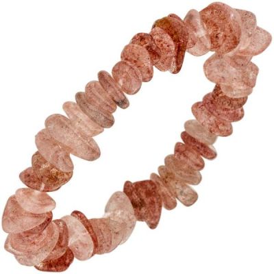 Armband Erdbeerquarz rosa 19 cm Quarzarmband elastisch | 49510 / EAN:4053258342084