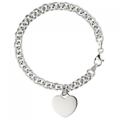 Armband mit Anhänger Herz 925 Sterling Silber 19 cm Herzarmband | 50982 / EAN:4053258356470