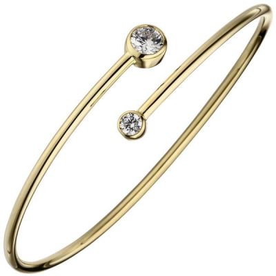 Armreif Armband 925 Sterling Silber gold vergoldet 2 Zirkonia | 51074 / EAN:4053258364017
