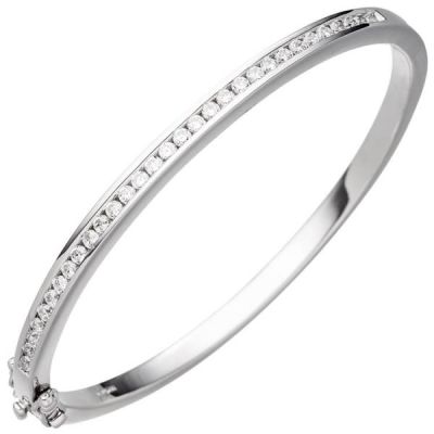 Armreif Armband oval 925 Sterling Silber mit Zirkonia Silberarmband | 46496 / EAN:4053258317235
