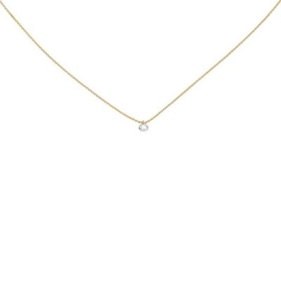 Collier 750 Gold Gelbgold 1 Diamant Brillant 45 cm | 51895 / EAN:4053258457184