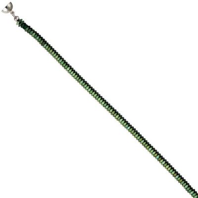 Collier Edelsteinkette Hämatin grün 45 cm Halskette Kette | 45081 / EAN:4053258294079