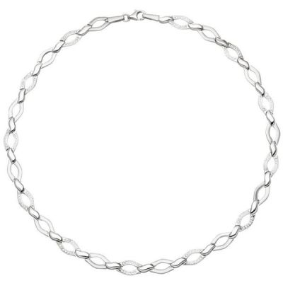 Collier Halskette 925 Silber mit 144 Zirkonia 45 cm Kette Silberkette | 52446 / EAN:4053258508930
