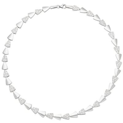 Collier Halskette 925 Sterling Silber gehämmert 45 cm Kette Silberkette | 52454 / EAN:4053258509050