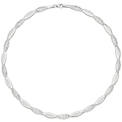 Collier Halskette 925 Sterling Silber gehämmert 45 cm | 52462 / EAN:4053258509210