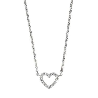 Collier Halskette Herz 925 Sterling Silber mit Zirkonia 42 cm | 46529 / EAN:4053258322321