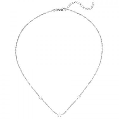 Collier Halskette mit Anhängern Sterne 925 Sterling Silber 43 cm | 54209 / EAN:4053258541159