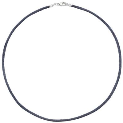 Collier Halskette Seide grau 2,8 mm 42 cm, Verschluss 925 Silber Kette | 35412 / EAN:4053258104392