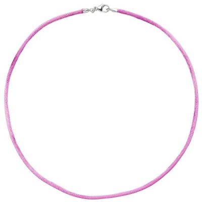 Collier Halskette Seide pink 42 cm - 2,8 mm, Verschluss 925 Silber | 27560 / EAN:4053258103685