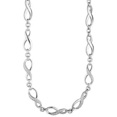 Collier Halskette Unendlich 925 Silber mit Zirkonia 48 cm Silberkette | 46459 / EAN:4053258308660