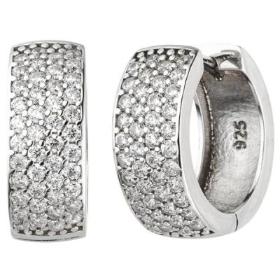 Creolen 925 Sterling Silber 88 Zirkonia Ohrringe Silbercreolen Silberohrringe | 52392 / EAN:4053258508671