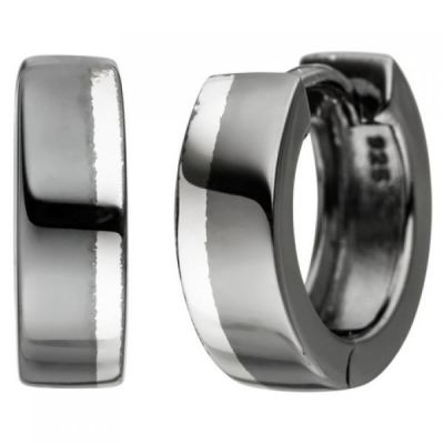 Creolen 925 Sterling Silber schwarz bicolor Ohrringe | 48597 / EAN:4053258330326