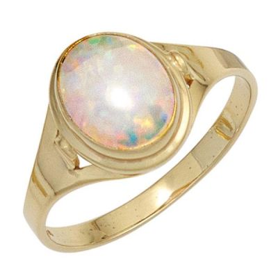 Damen Ring 333 Gelbgold 1 Opal Goldring | 42526 / EAN:4053258253007