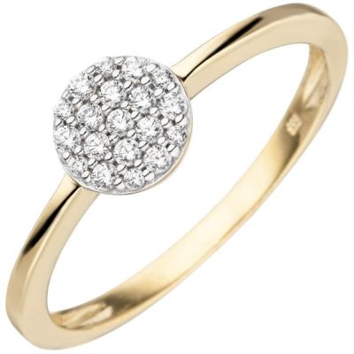 Damen Ring 333 Gelbgold 9 Zirkonia, 6,5 mm breit | 53340 / EAN:4053258524060