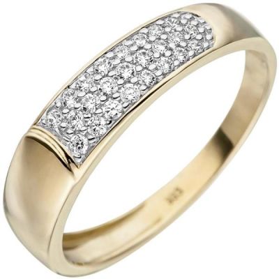 Damen Ring 333 Gelbgold mit 24 Zirkonia 4,9 mm breit | 48764 / EAN:4053258333617