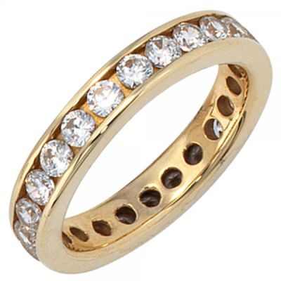 Damen Ring 333 Gelbgold mit Zirkonia rundum Goldring Memoryring | 37690 / EAN:4053258047743