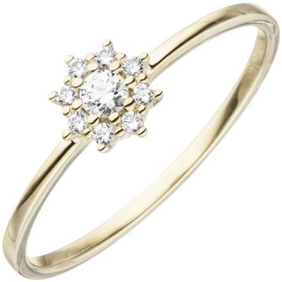 Damen Ring 333 Gold, Gelbgold 9 Zirkonia | 53388 / EAN:4053258519141