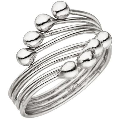 Damen Ring 4-reihig 925 Sterling Silber Silberring | 50279