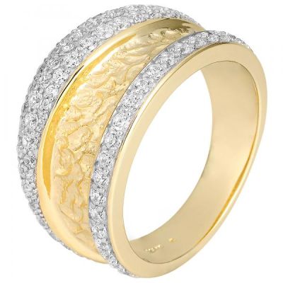 Damen Ring 585 Gold bicolor 77 Diamanten Brillanten | 54351 / EAN:4053258545034