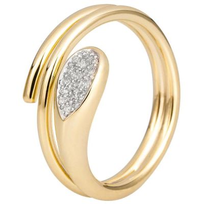 Damen Ring 585 Gold Gelbgold mit 16 Diamanten Brillanten | 54372 / EAN:4053258546031