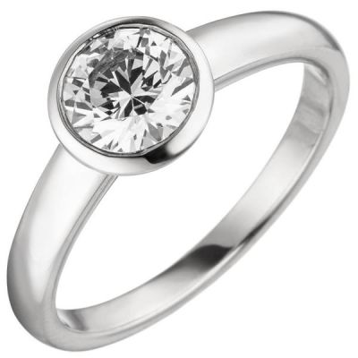 Damen Ring 585 Gold Weißgold 1 Diamant Brillant 1,0 ct. Solitär | 50817 / EAN:4053258362945