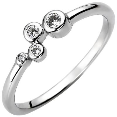 Damen Ring 925 Sterling aus 925 Silber 4 Zirkonia | 52697 / EAN:4053258503072