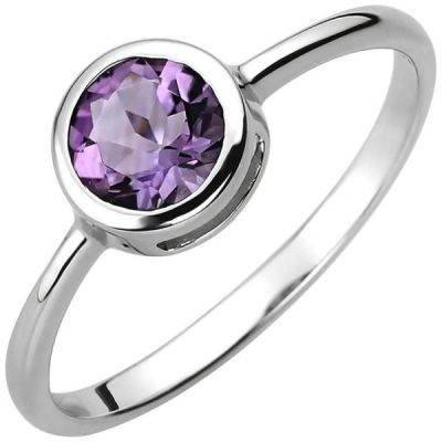 Damen Ring 925 Sterling Silber 1 Amethyst lila violett | 52796 / EAN:4053258506875