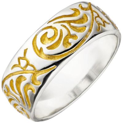 Damen Ring 925 Sterling Silber bicolor | 50987 / EAN:4053258353974
