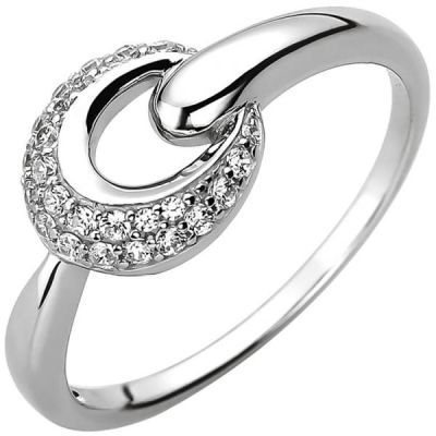 Damen Ring 925 Sterling Silber mit 25 Zirkonia 9,3 mm breit | 52689 / EAN:4053258502716