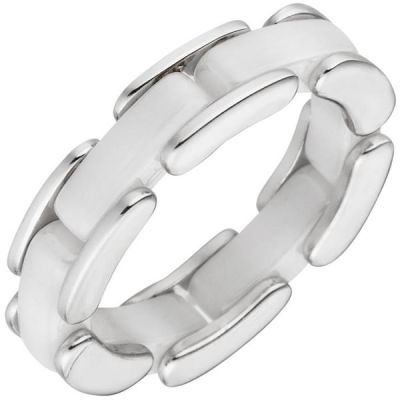 Damen Ring 925 Sterling Silber und weiße Keramik | 53491 / EAN:4053258526064