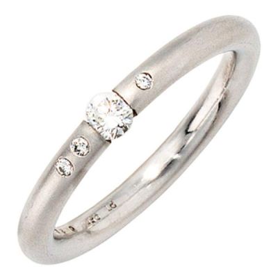 Damen Ring 950 Platin 4 Diamanten 0,20ct. Größe 54 Platinring | 17583-54 / EAN:4053258043547