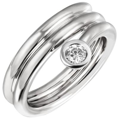 Damen Ring aus 925 Sterling Silber 1 Zirkonia 11,4 mm breit | 51814 / EAN:4053258455272