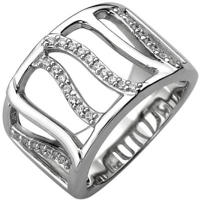 Damen Ring, breit 925 Sterling Silber 32 Zirkonia | 52706 / EAN:4053258503430