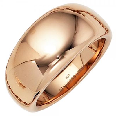 Damen Ring breit Edelstahl rotgold farben beschichtet Größe 52 | 40994-52 / EAN:4053258241721