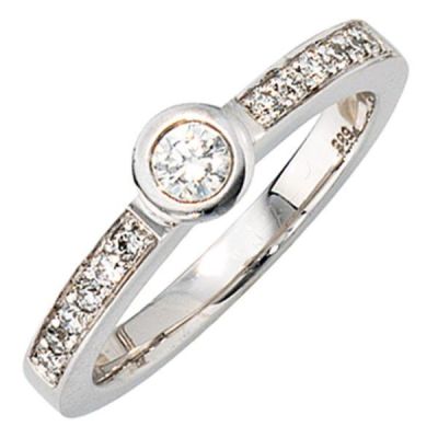 Damen Ring Gold Weißgold Diamanten 0,34ct. | 35763 / EAN:4053258034675