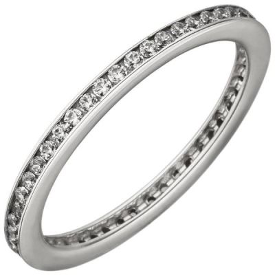Damen Ring schmal 925 Sterling Silber mit Zirkonia rundum | 51995 / EAN:4053258466674
