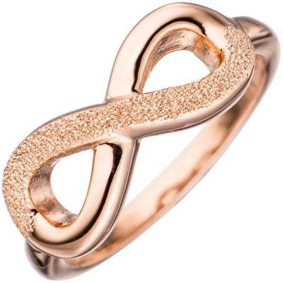 Damen Ring Unendlichkeit 925 Silber rotgold mit Struktur | 45380 / EAN:4053258297841
