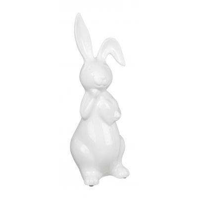 Deko-Hase Osterhase mit Herz klassisch weiß stehend 40 cm | 11685591 / EAN:4260715640250