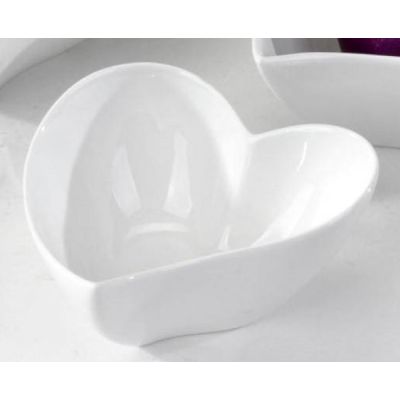 Deko Schale in Herzform aus Porzellan in Weiß, 12 cm | 95978 / EAN:4025809705020