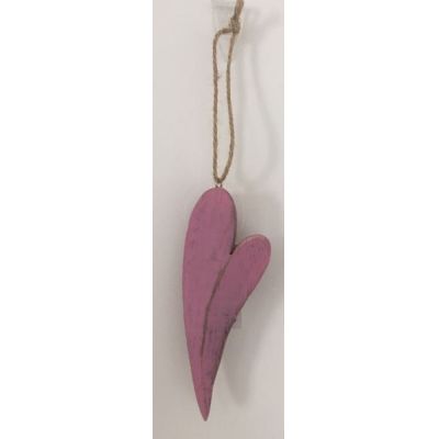 DIO Hängedeko Herz aus Holz in Pink, 11 cm | 11567880 / EAN:4260522164062