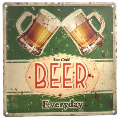 DIO Wandbild aus Metall Ice cold Beer Everyday, 30 x 30 cm | 11563755 / EAN:4041041597063