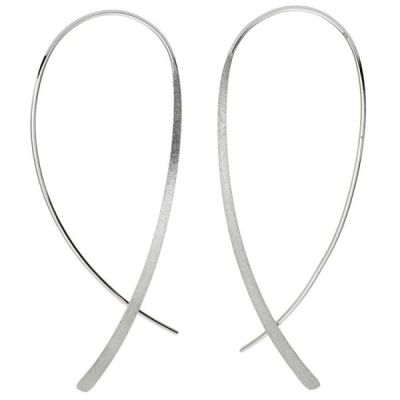 Durchzieh-Ohrhänger 925 Sterling Silber mattiert Ohrringe zum Durchziehen | 41047 / EAN:4053258227992