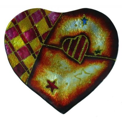 Edle Dekoschale Fantasy Heart aus Glas, 20 x 18 cm in Herzform | 83133 / EAN:4048485214693