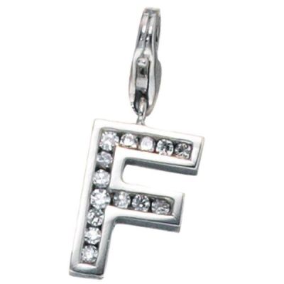 Einhänger Charm Buchstabe F 925 Sterling Silber mit Zirkonia | 35987 / EAN:4053258083956